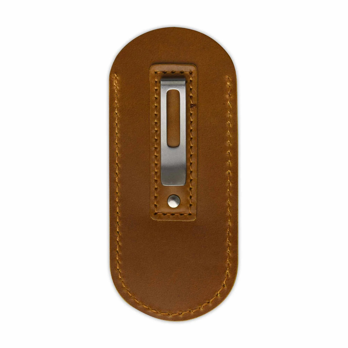 QSP Leather Clip Slip #003 | Light Brown | Pocket Sheath for Jumping Jack, Hedgehog & Similar Knives