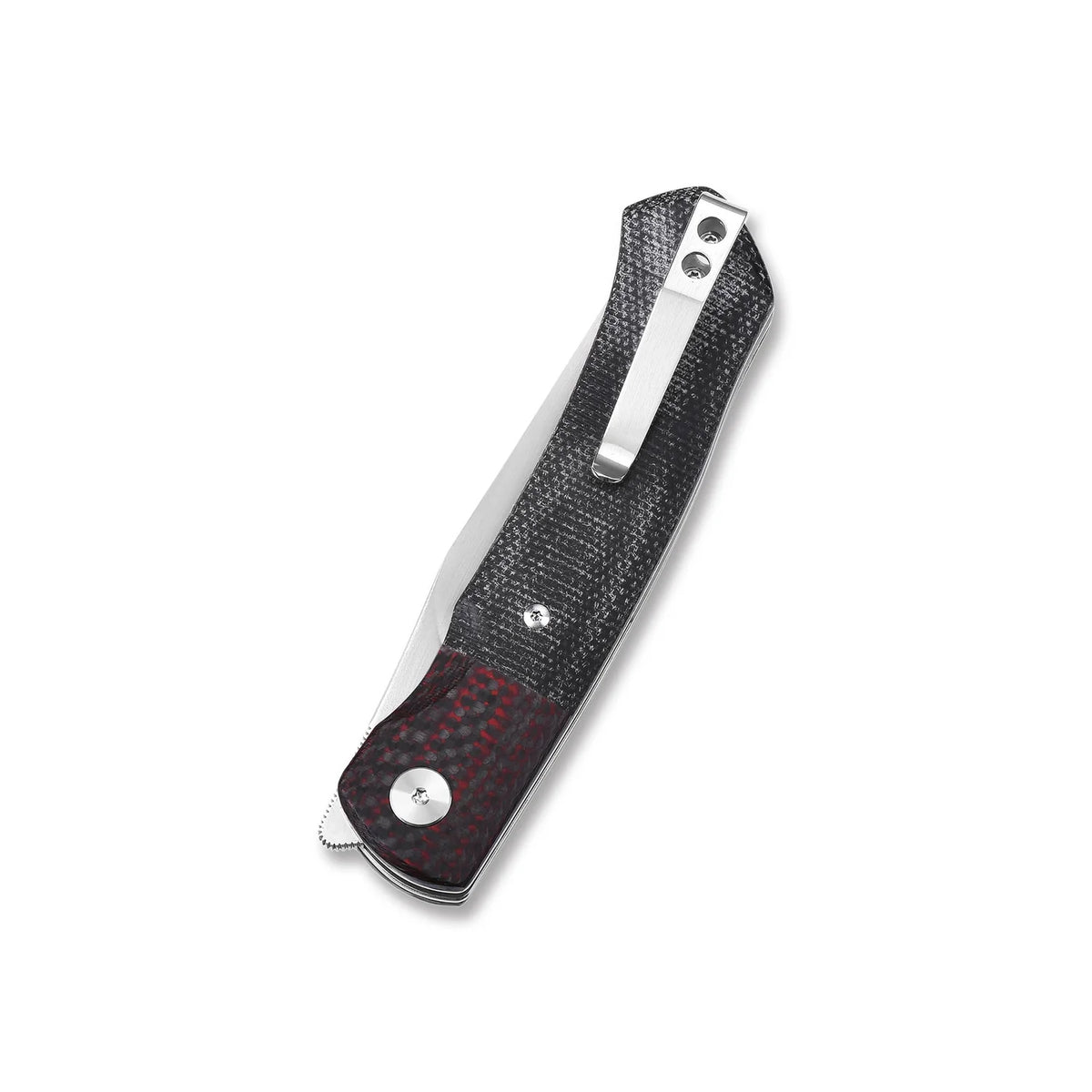 QSP Gannet Pocket Knife | Red Carbon Fiber & Black Micarta | 154CM