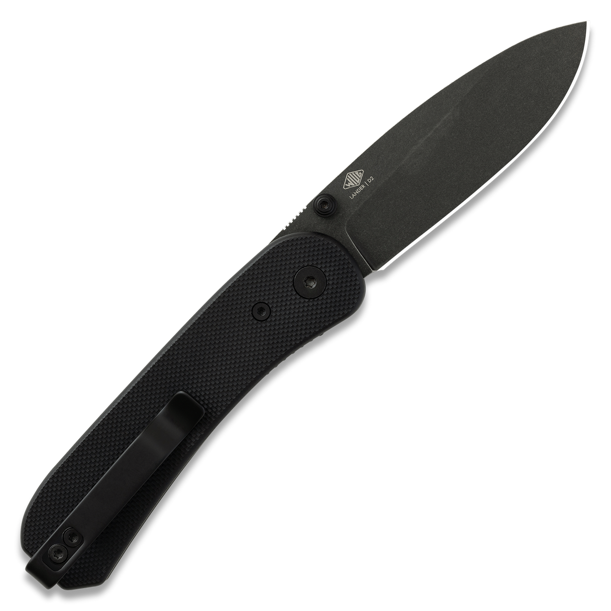 Knafs Lander 1 | Black G10 | Black Stonewashed D2 Folding Knife