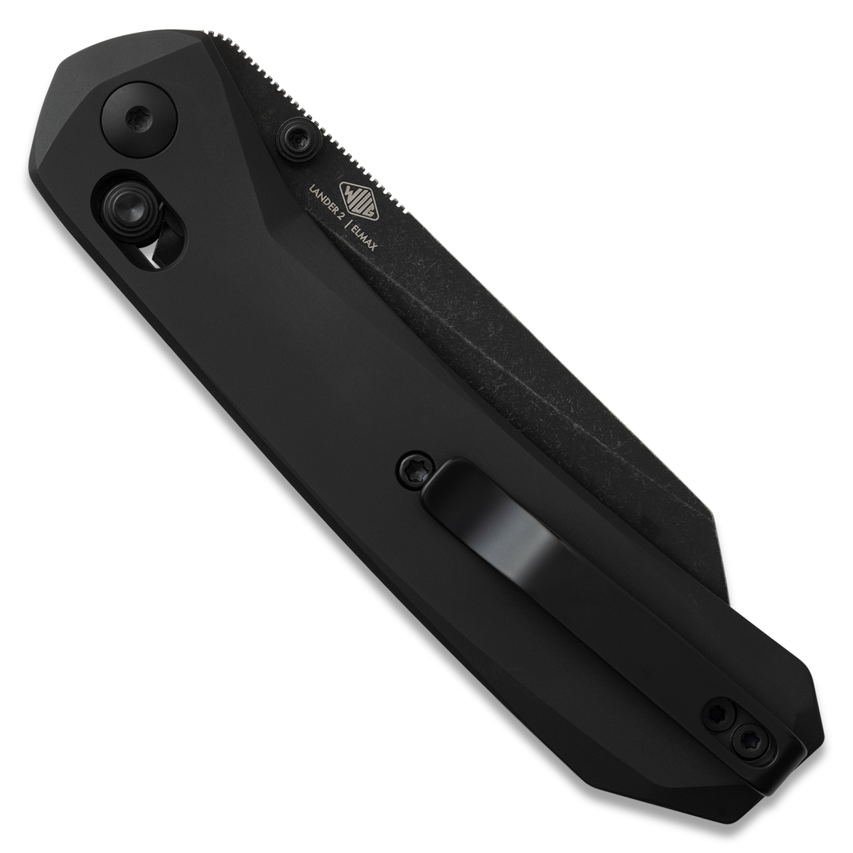 Knafs Lander 2 Reverse Tanto | Black Aluminum | Elmax Folding Knife