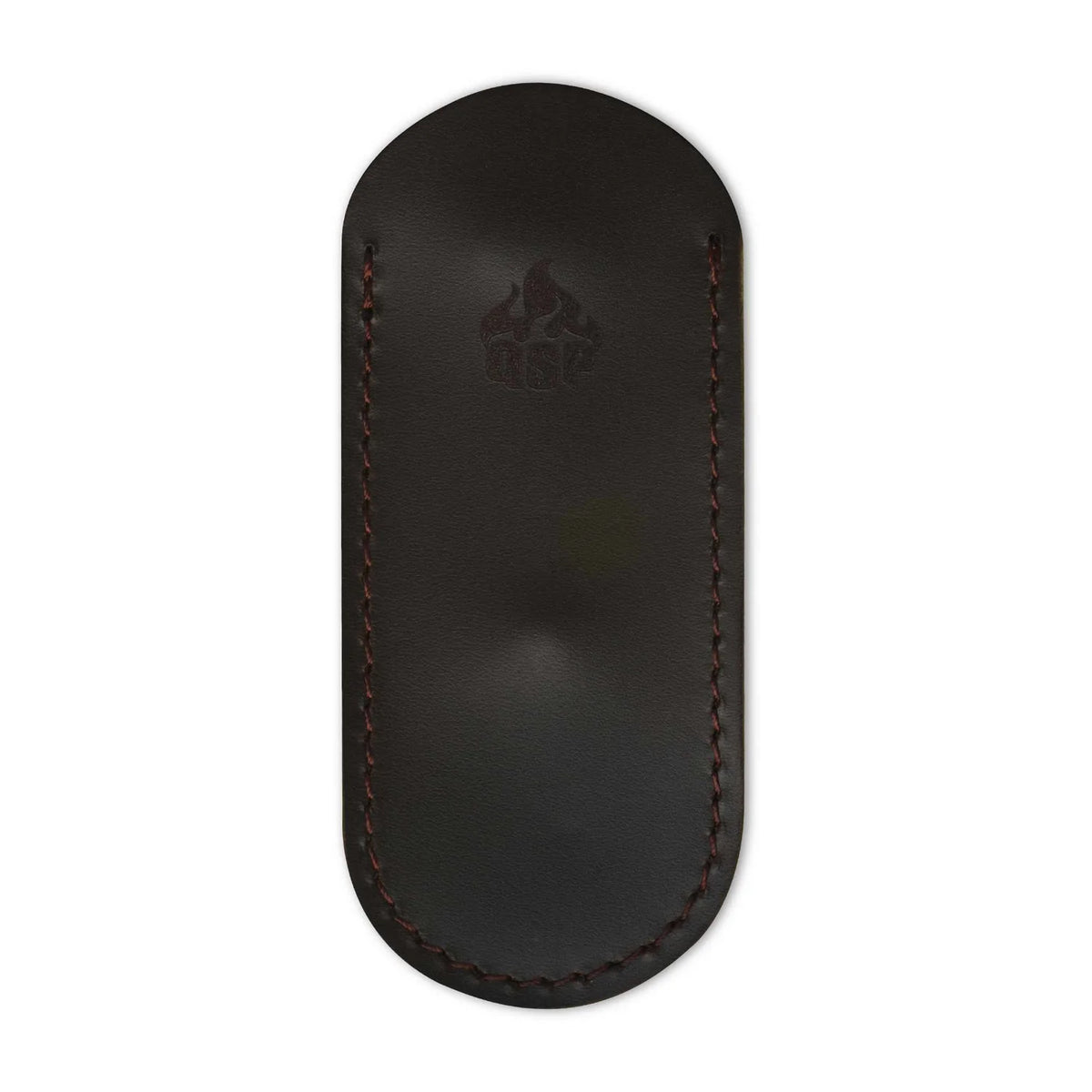 QSP Leather Clip Slip #002 | Dark Brown | Pocket Sheath for Dolphin and Similar-Sized Knives
