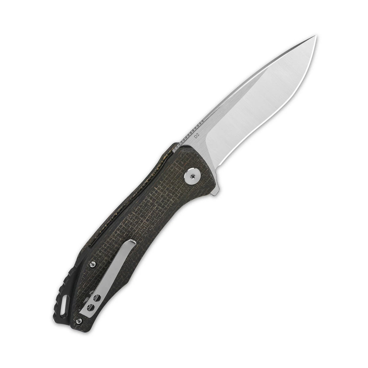 QSP Raven | Dark Brown Micarta | D2 Folding Knife
