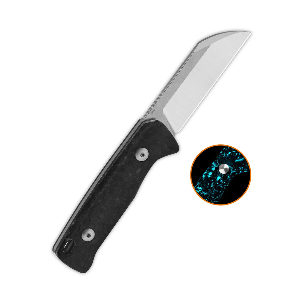 QSP BABY PENGUIN | BLUE GLOW SHREDDED CARBON FIBER | 14C28N + CLIP SLIP