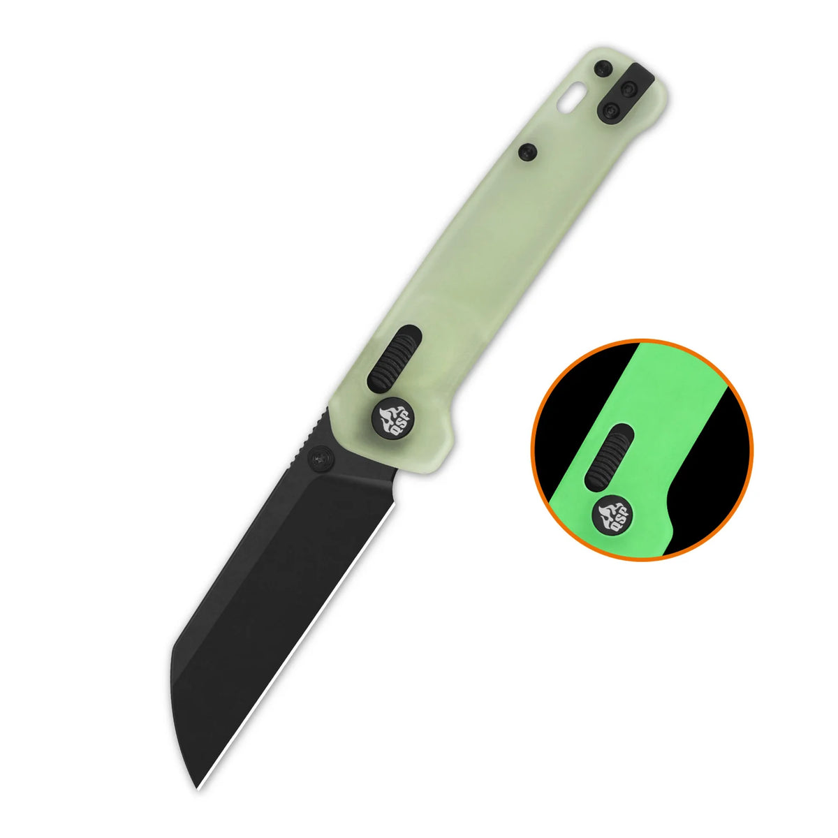 QSP Penguin Glyde Lock | Glow-in-the-Dark Resin | Black 14C28N Sheepsfoot