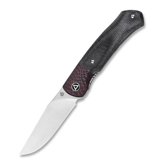 QSP Gannet Pocket Knife | Red Carbon Fiber & Black Micarta | 154CM
