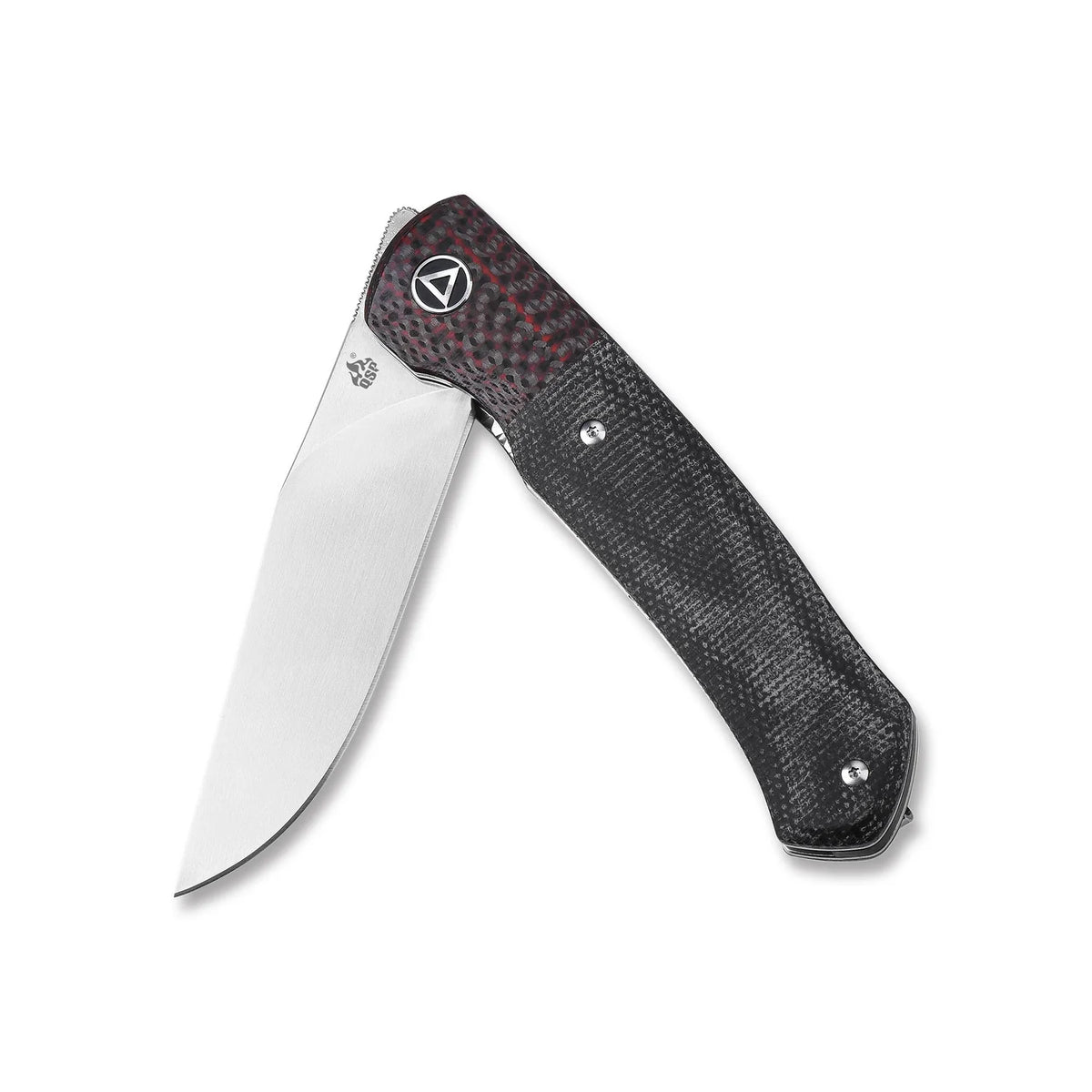 QSP Gannet Pocket Knife | Red Carbon Fiber & Black Micarta | 154CM
