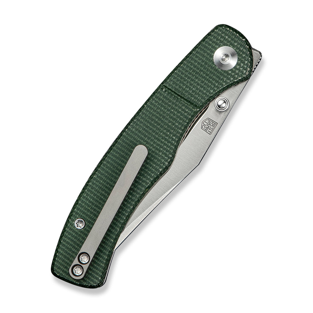 Civivi Clingman | Green Canvas Micarta | Front Flipper