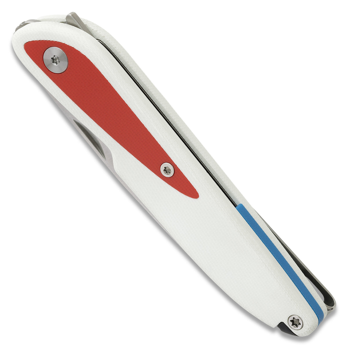 Knafs Doodler Pocket Knife | White G10 & Red Inlays | S35VN