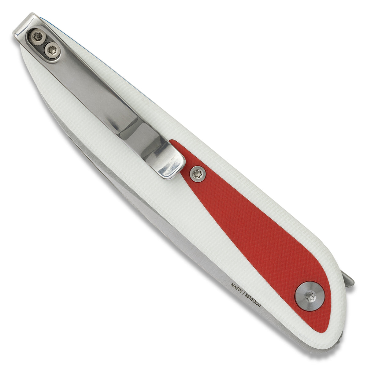 Knafs Doodler Pocket Knife | White G10 & Red Inlays | S35VN