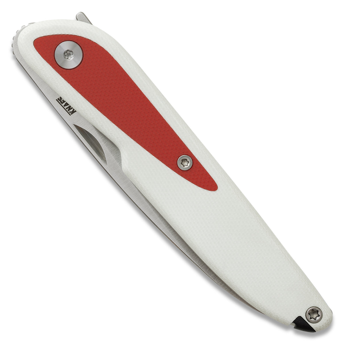 Knafs Doodler Pocket Knife | White G10 & Red Inlays | S35VN