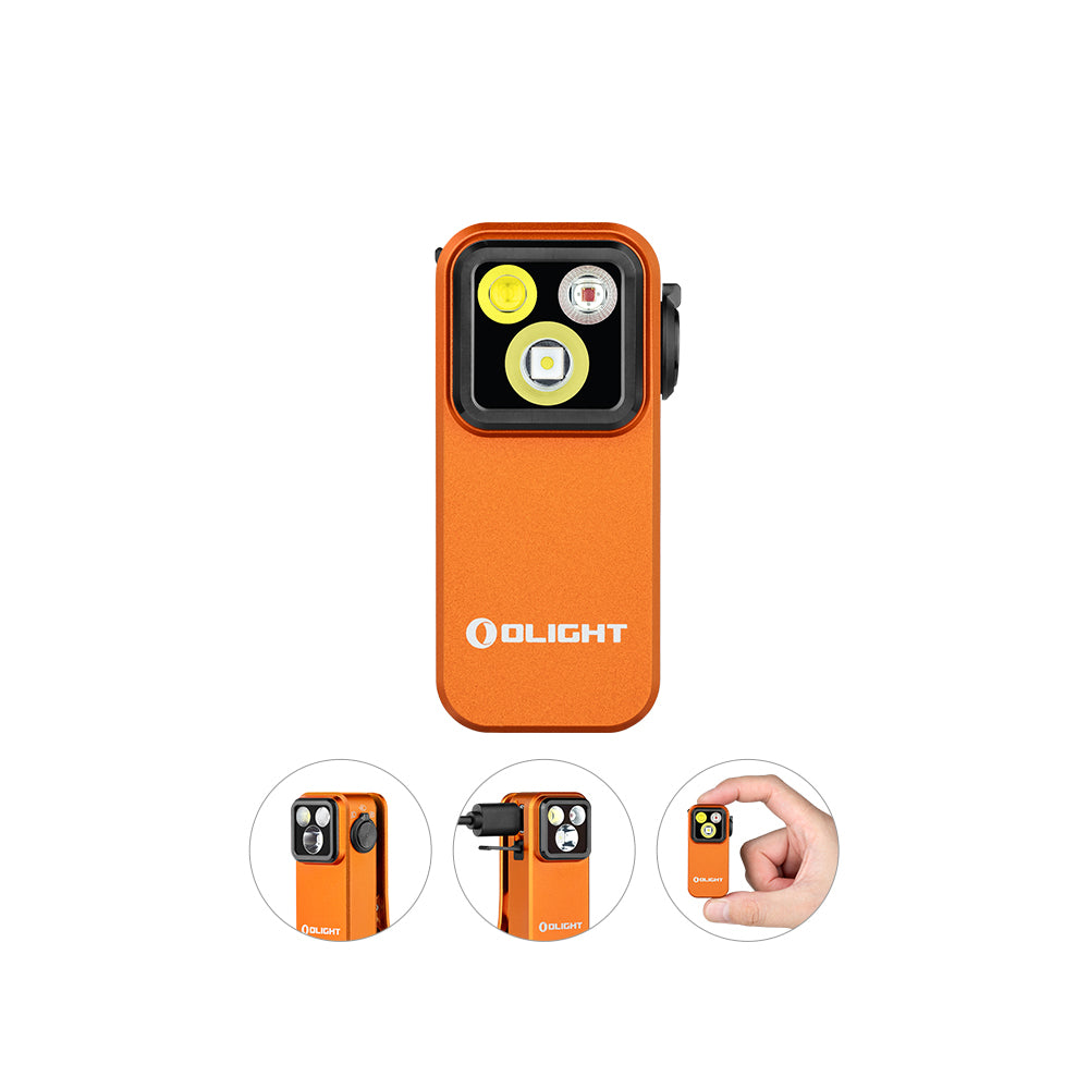OLIGHT OCLIP PRO | ORANGE CLIP LIGHT WITH WHITE AND RED LIGHT