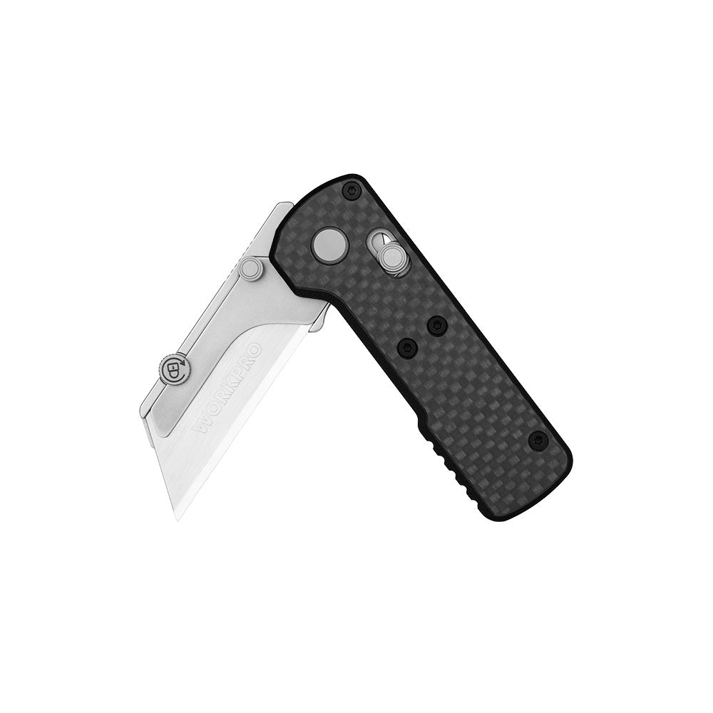 OKNIFE U1 Carbon Fiber Overlay Folding Utility Knife | Rail Lock