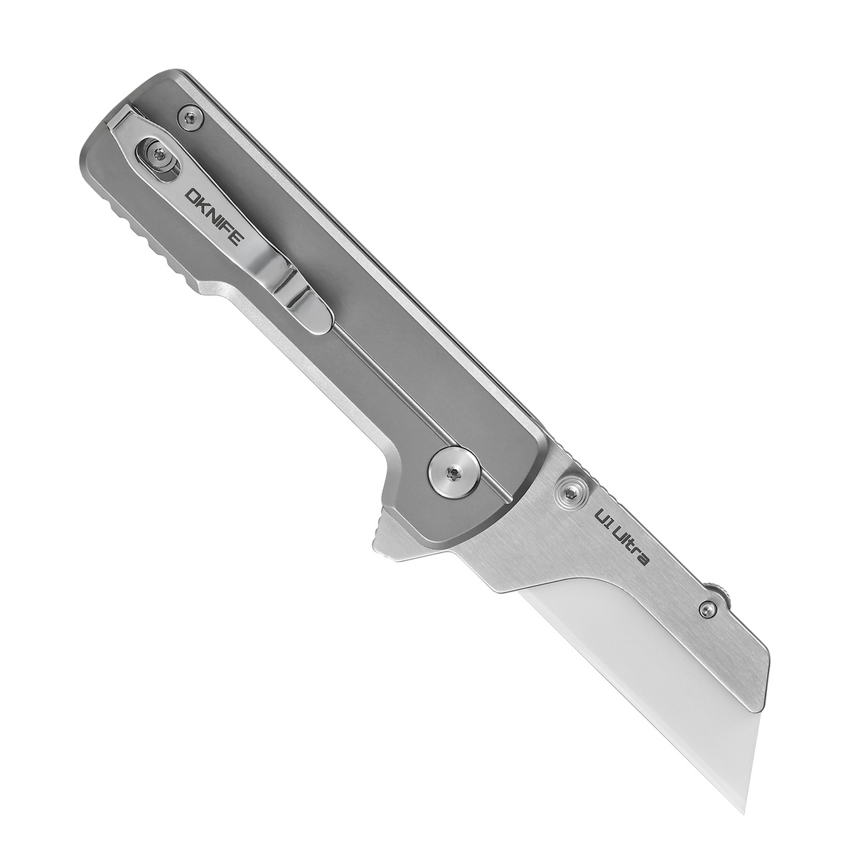 OKNIFE U1 Ultra Titanium Folding Utility Knife | White Ceramic Blade