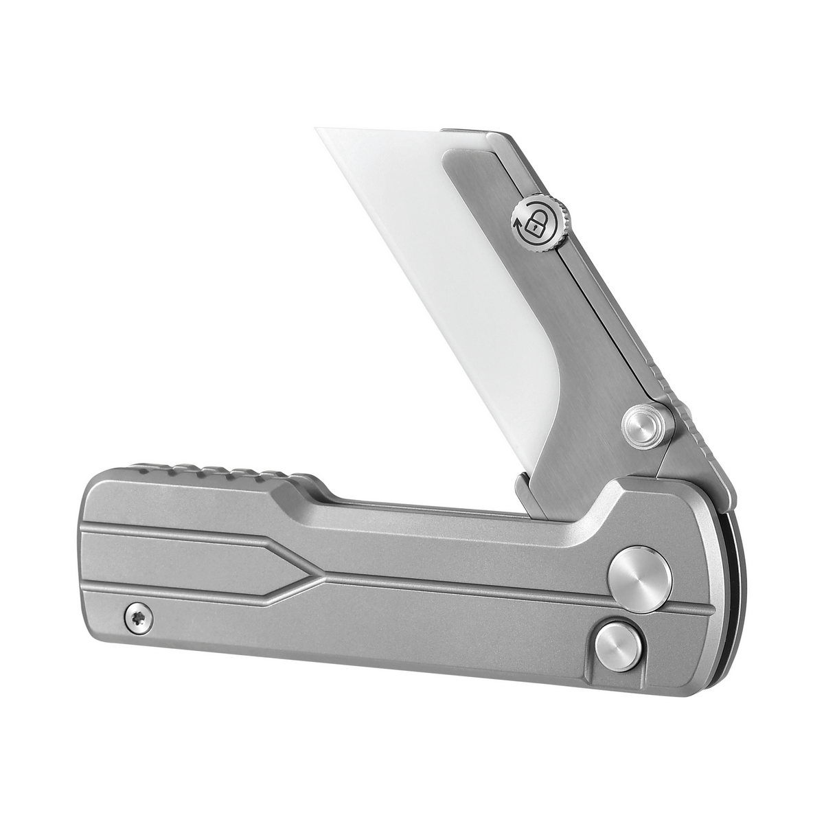 OKNIFE U1 Ultra Titanium Folding Utility Knife | White Ceramic Blade