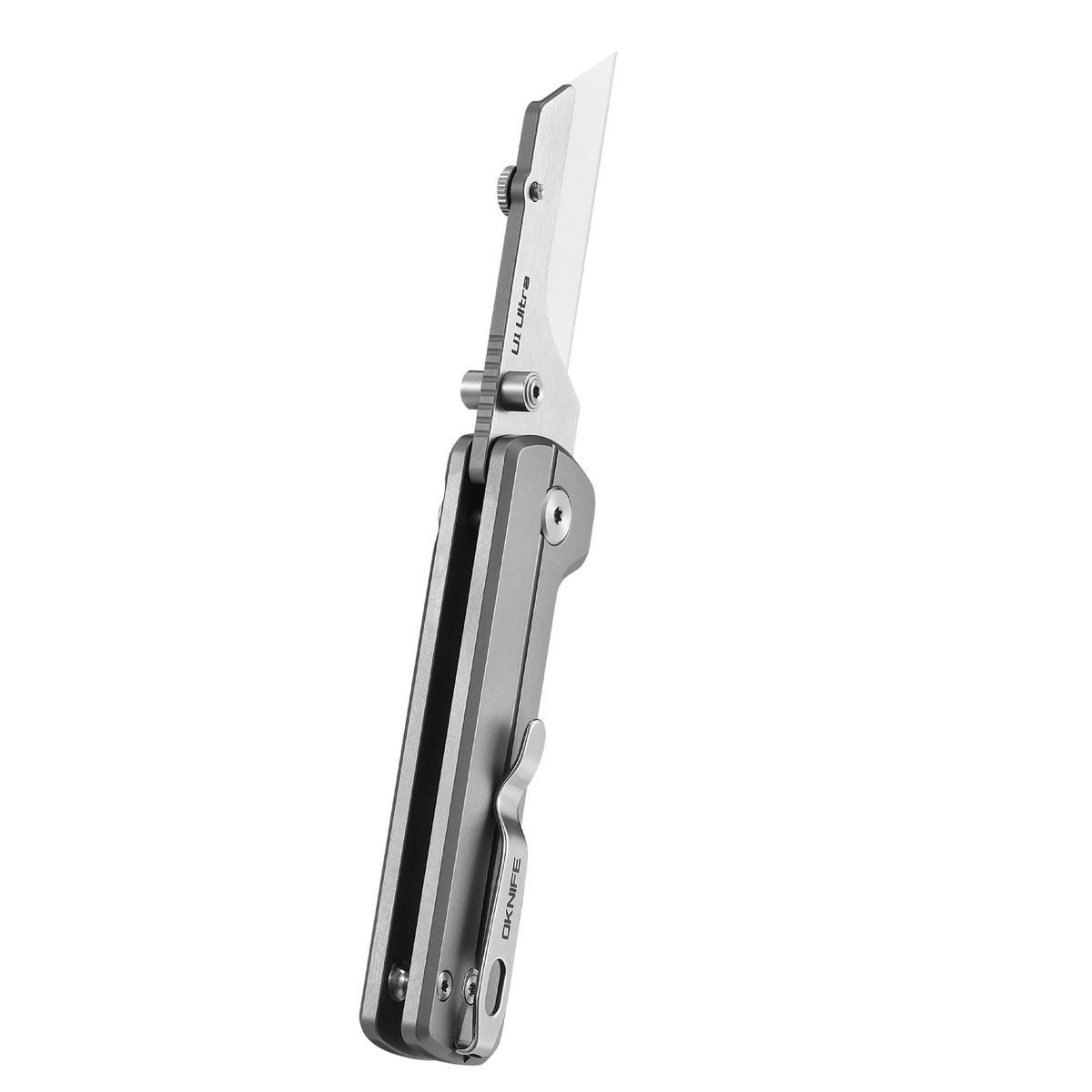 OKNIFE U1 Ultra Titanium Folding Utility Knife | White Ceramic Blade