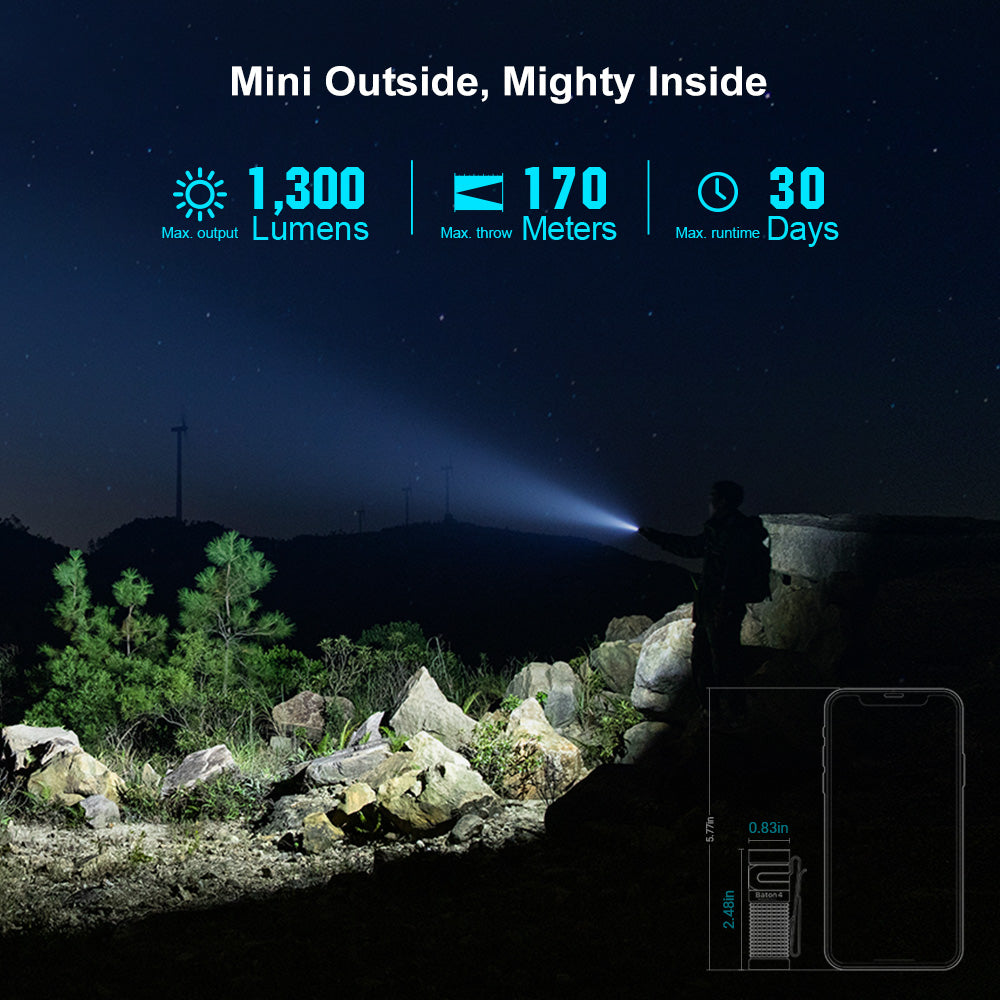 Olight Baton 4 Premium | OD Green | 1300 Lumen Rechargeable Flashlight