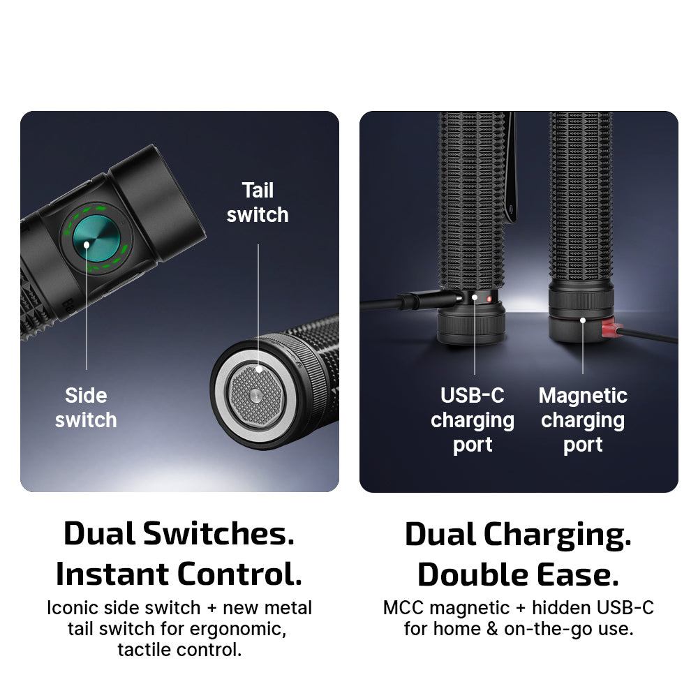 Olight Baton 4 Pro – Black | 1500 Lumen Rechargeable Edc Flashlight