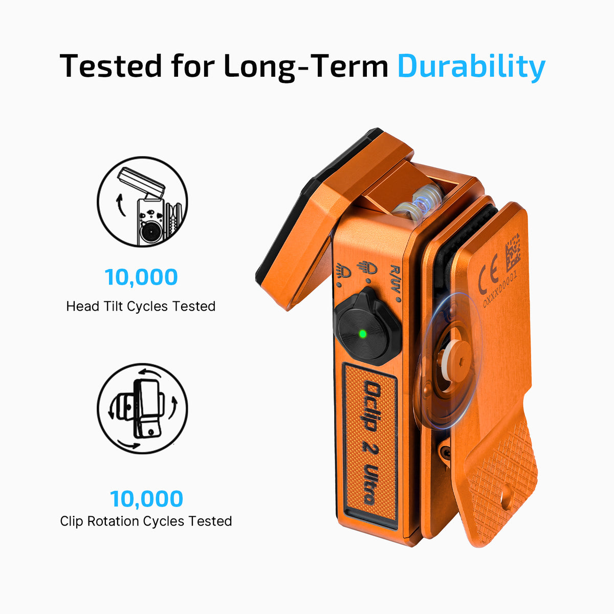 Olight Oclip 2 Ultra | Amber Orange | Flood + Spot + Red + UV Clip Light