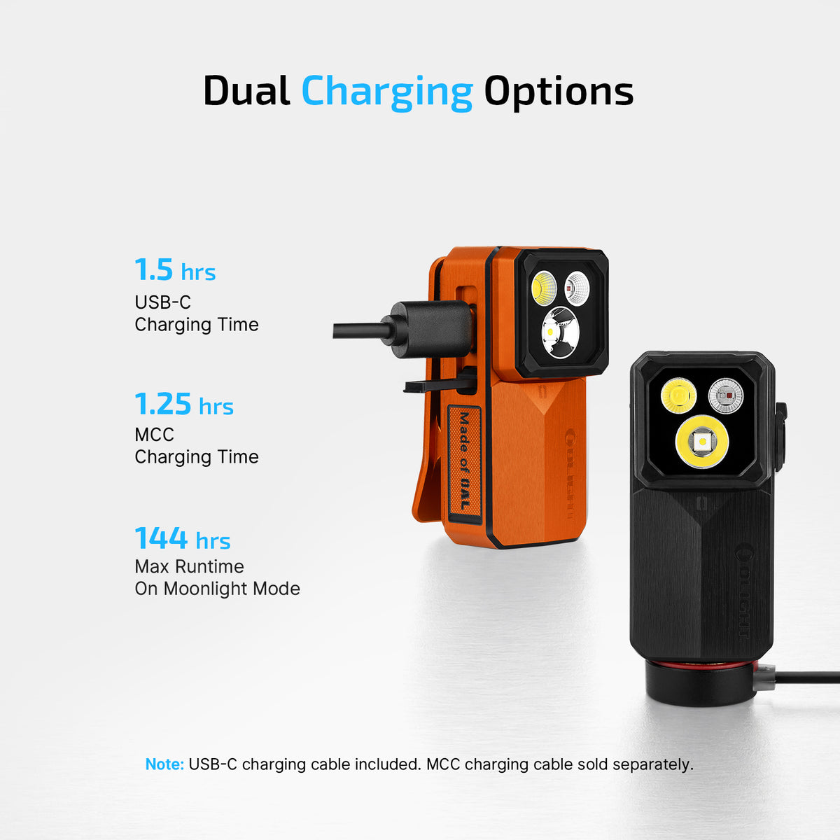 Olight Oclip 2 Ultra Premium | Amber Orange | Mobile Charging Dock